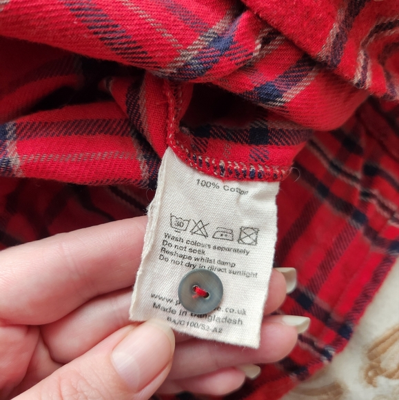 People Tree Fair Trade Red Plaid Tunic Dress size 4 - Picture 8 of 8